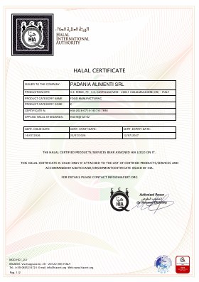 Padania Alimenti Halal Certification