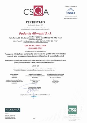 ISO 9001:2015 CSQA Certification