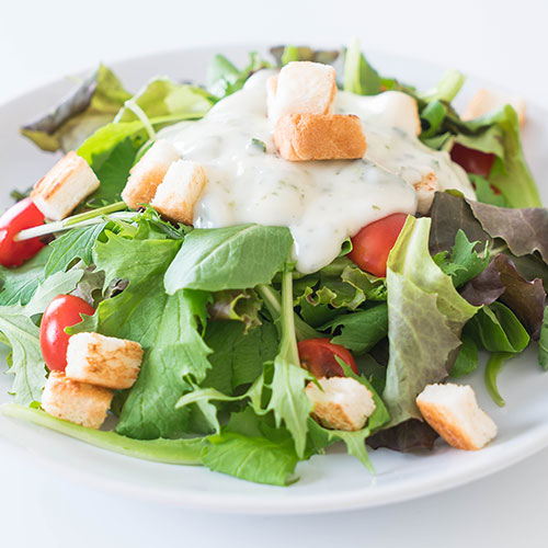 Spring salad with sour cream